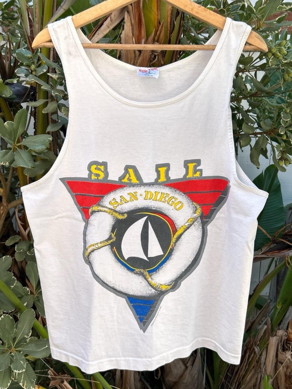 Vintage 80s San Diego Sail Boat Tank Top USA Made Size L